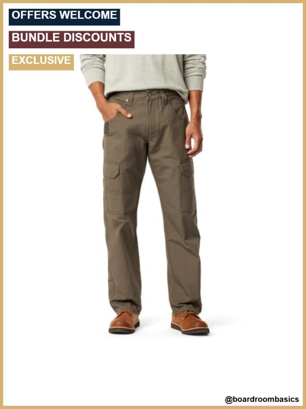 Men's Contractor Cargo Pants Ripstop Cotton Straight Leg Work